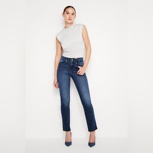 Good American Dark Blue Straight Leg Jeans